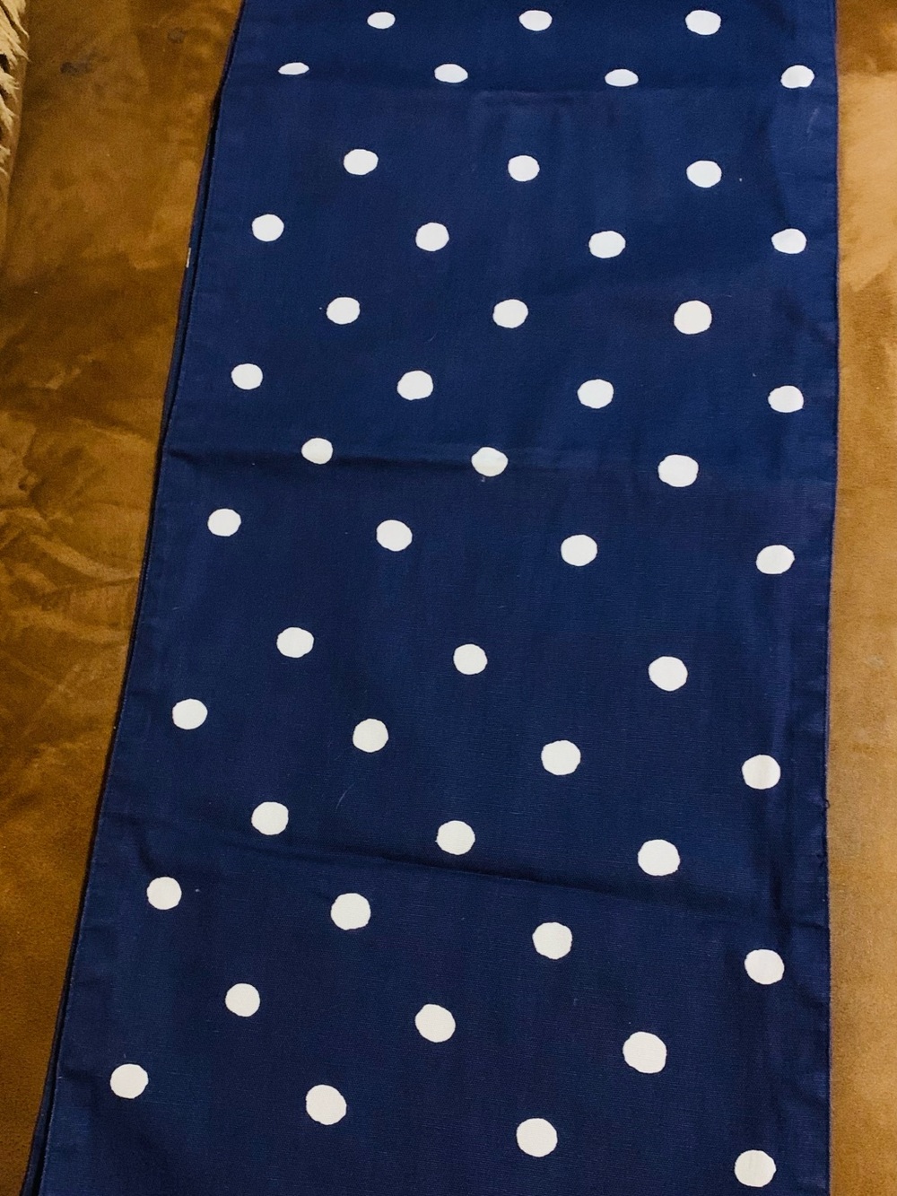 Navy Polka Dot Table Runner- Classic Playful Style